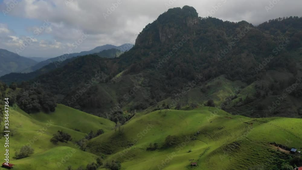 Aerial View of Mountainous Landscape in Mexico With Clouds Overhead