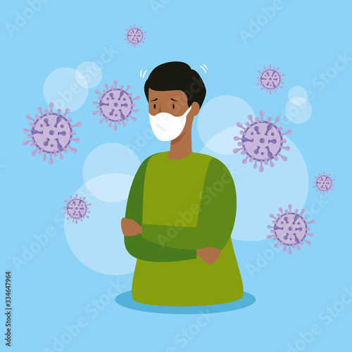 man sick of coronavirus 2019 ncov vector illustration design