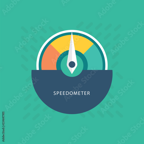 speedometer icon flat design