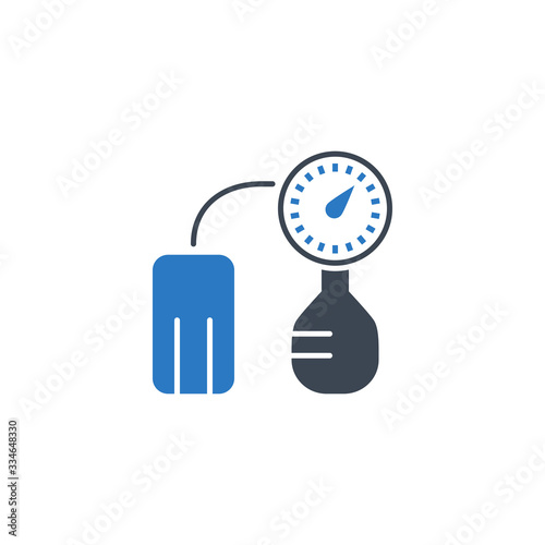 Tonometer related vector glyph icon. Isolated on white background. Vector illustration.
