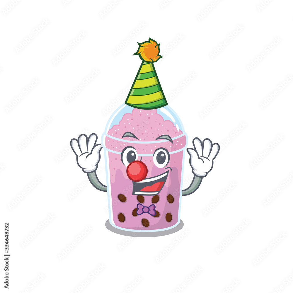 cartoon character design concept of cute clown taro bubble tea cartoon character design concept of cute clown taro bubble tea