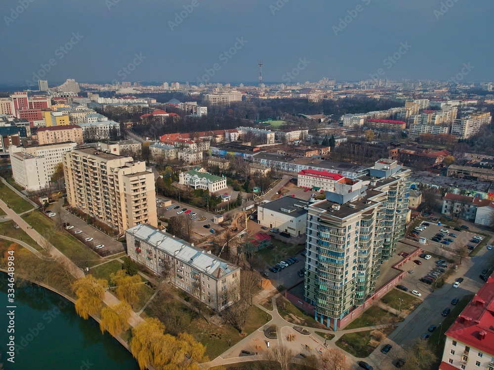 Obraz premium Aerial view of Minsk, Belarus