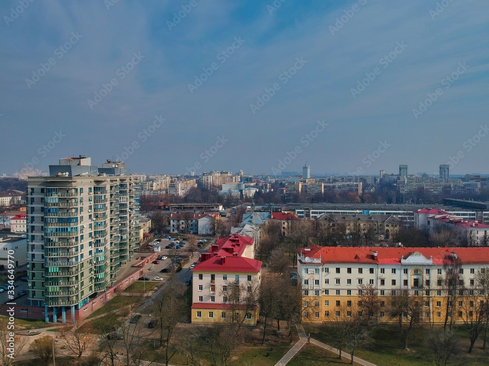 Aerial view of Minsk, Belarus