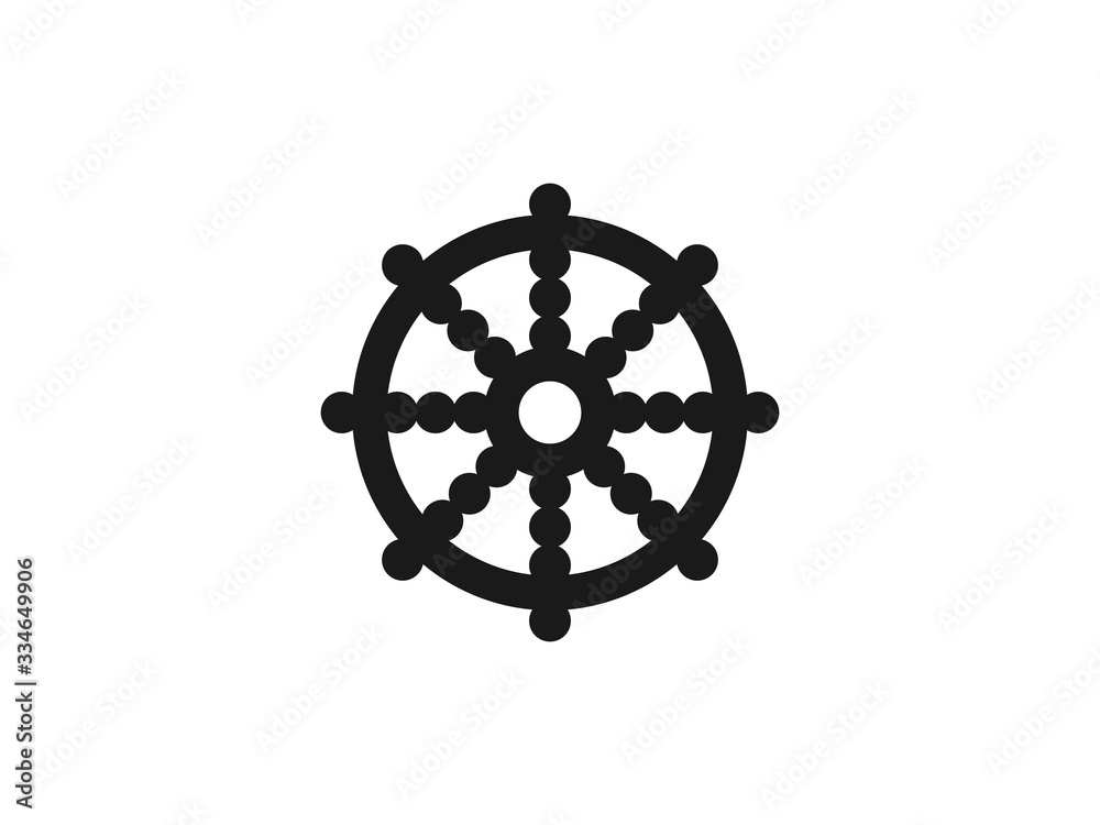 Wheel of Dharma Buddhism icon. Vector illustration, flat design. Wheel of Dharma Buddhism icon. Vector illustration, flat design.