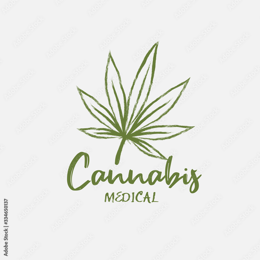 Marijuana , cannabis leaf vector illustration ,natural essence oil 