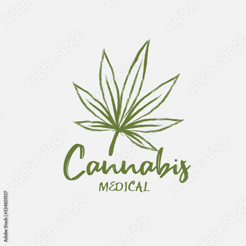 Marijuana , cannabis leaf vector illustration ,natural essence oil 