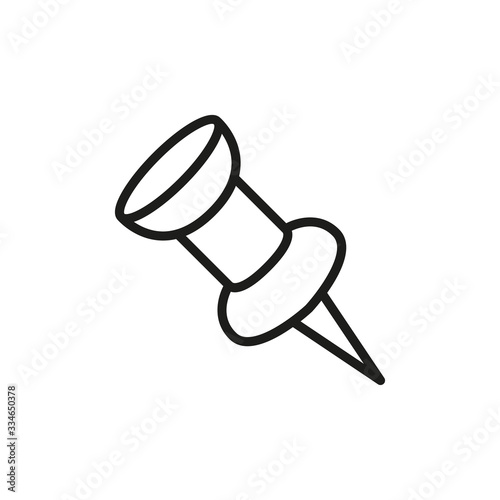Simple push pin line icon.