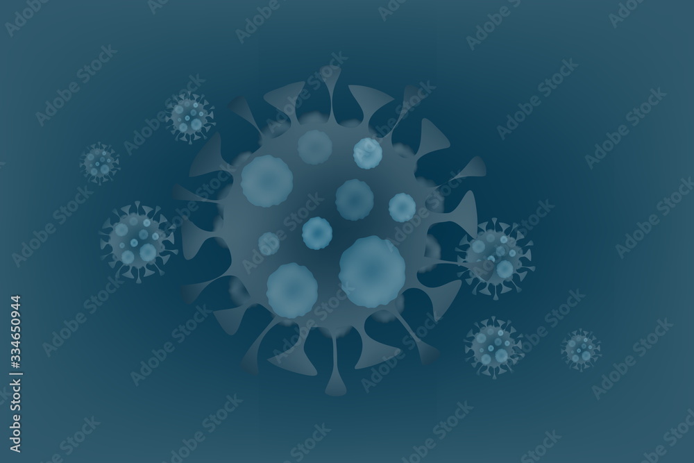 Illustration of the spread of the Covid 19 virus