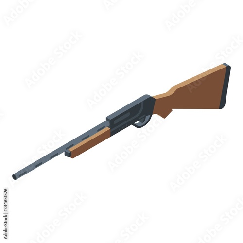 Rifle icon. Isometric of rifle vector icon for web design isolated on white background