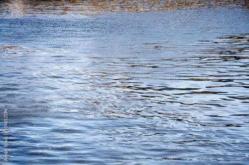 Blue water. Water background in spring