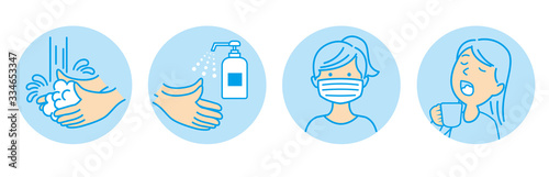 Handwashing mask against viruses vector