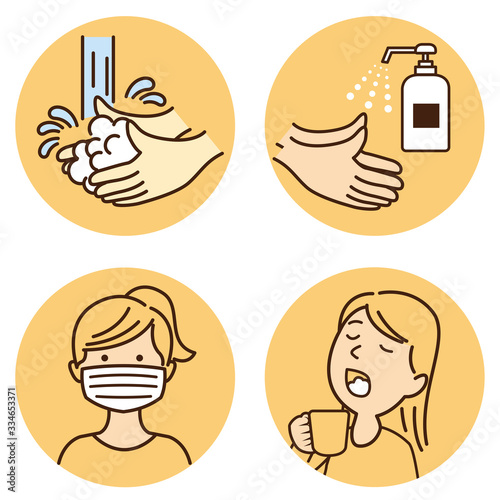 Handwashing mask against viruses vector