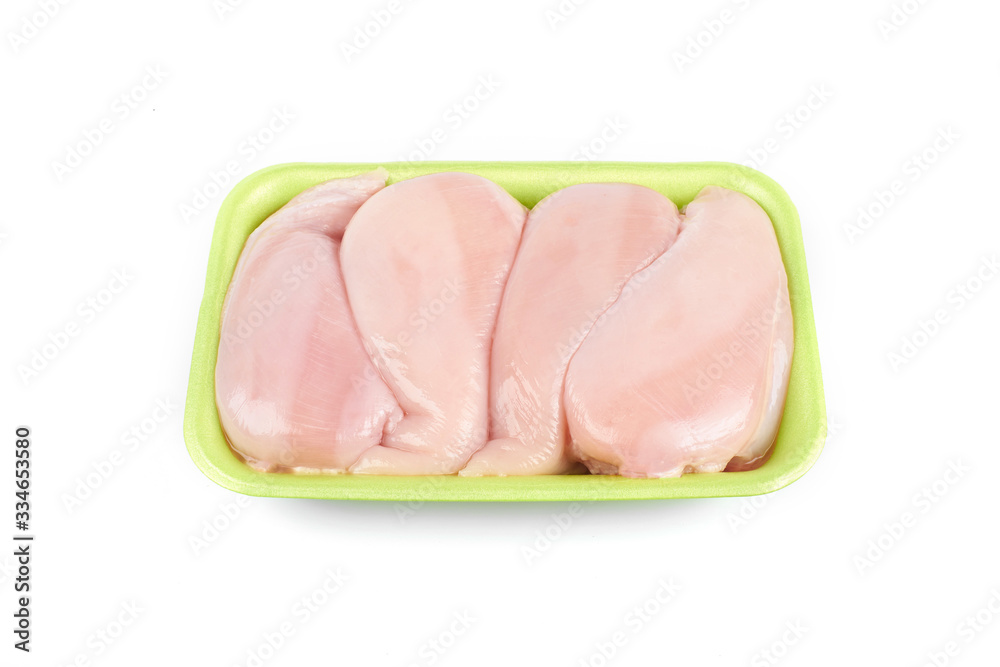 Raw chicken fillet ,isolated on white background Raw chicken fillet ,isolated on white background