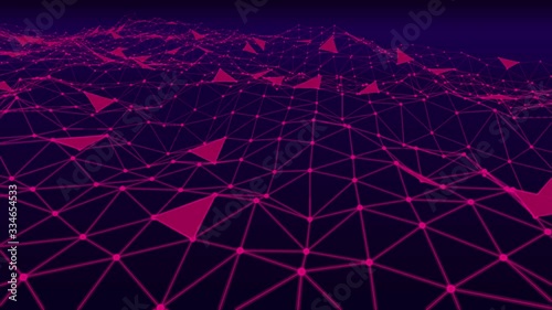 Abstract connected structure. Digital Technology, 3D render with alpha matte