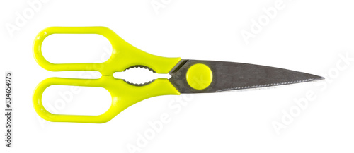 Obraz na płótnie Kitchen shears isolated on a white background w salonie
