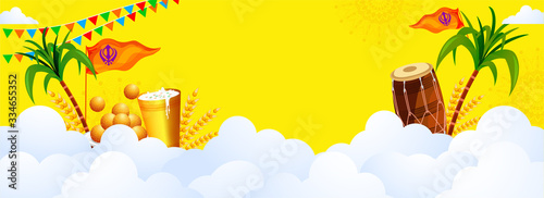 Vaisakhi also known as Baisakhi is a historical and religious festival in Hinduism and Sikhism. Khalsa panth of warriors under Guru Gobind Singh. Harvest festival celebration background.Vaisakhi06