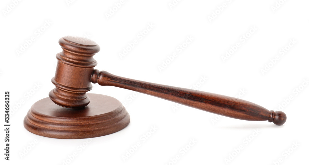 Judge's gavel on white background Judge's gavel on white background