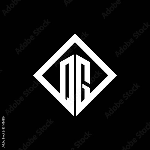 QG logo monogram with square rotate style design template