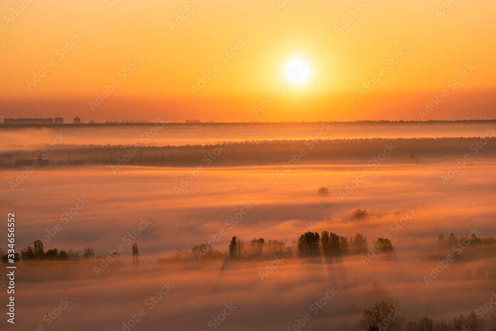 Fog on sunrise