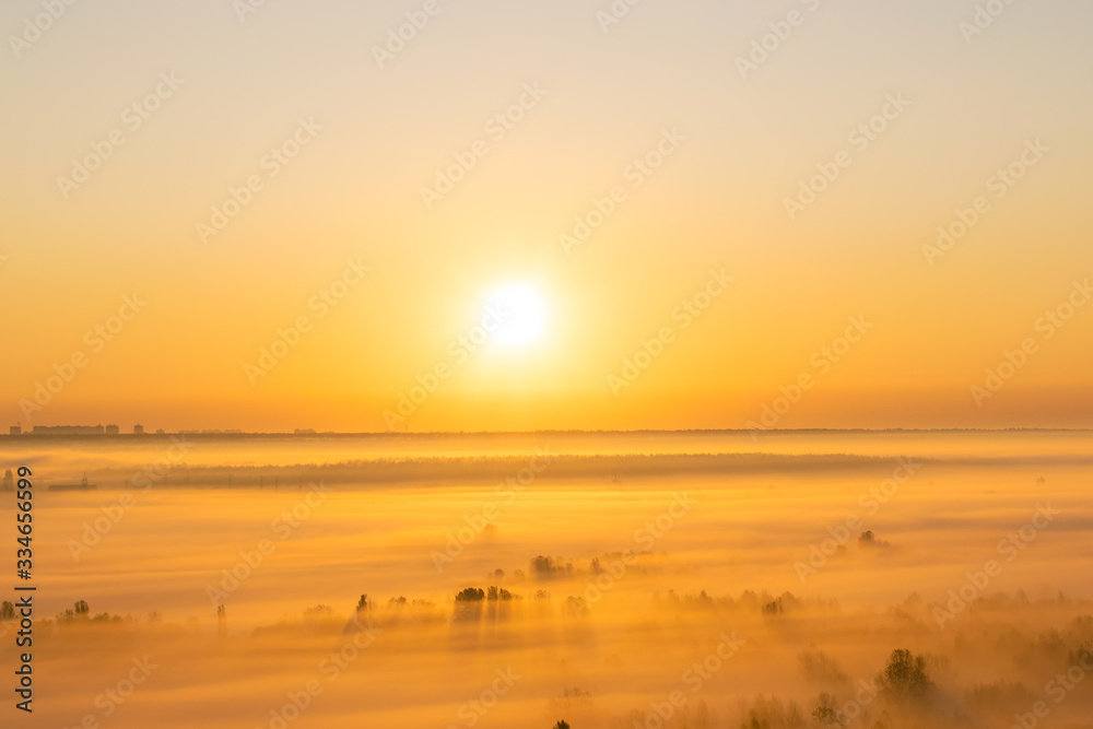 Fog on sunrise
