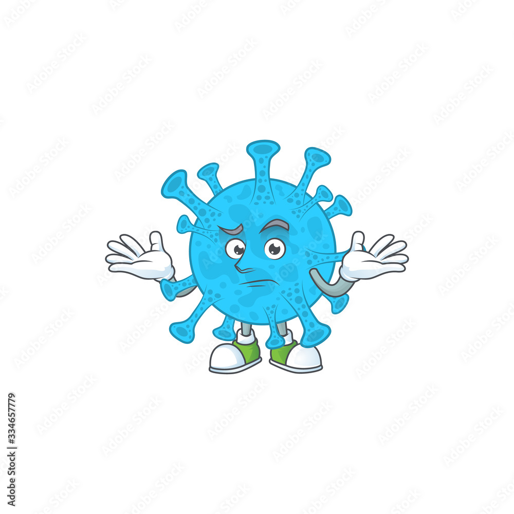 An image of coronavirus backteria in grinning mascot cartoon style