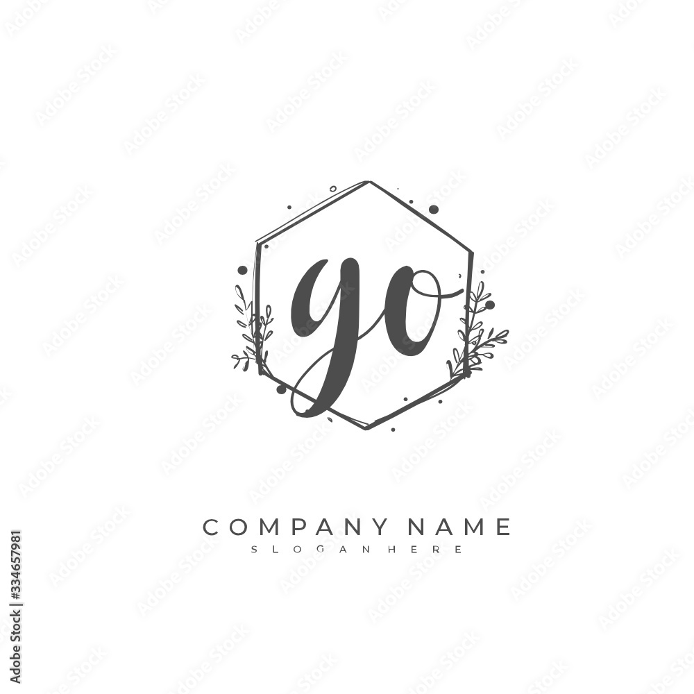 Handwritten initial letter G O GO for identity and logo. Vector logo template with handwriting and signature style. Handwritten initial letter G O GO for identity and logo. Vector logo template with handwriting and signature style.