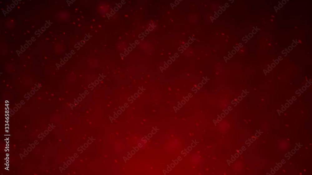 Beautiful abstract small red particle slow motion moving at night for background. Dark red particles smooth moving for digital art banner template.