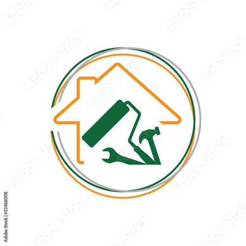 great house maintenance remodel home renovation logo design vector illustrations