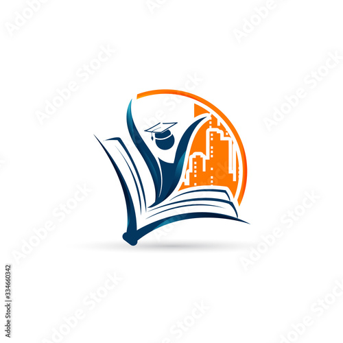 book and student global study education logo vector sign symbol