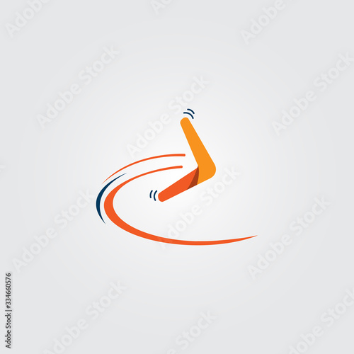 swing abstract flying boomerang logo an australian aborigin weapon culture