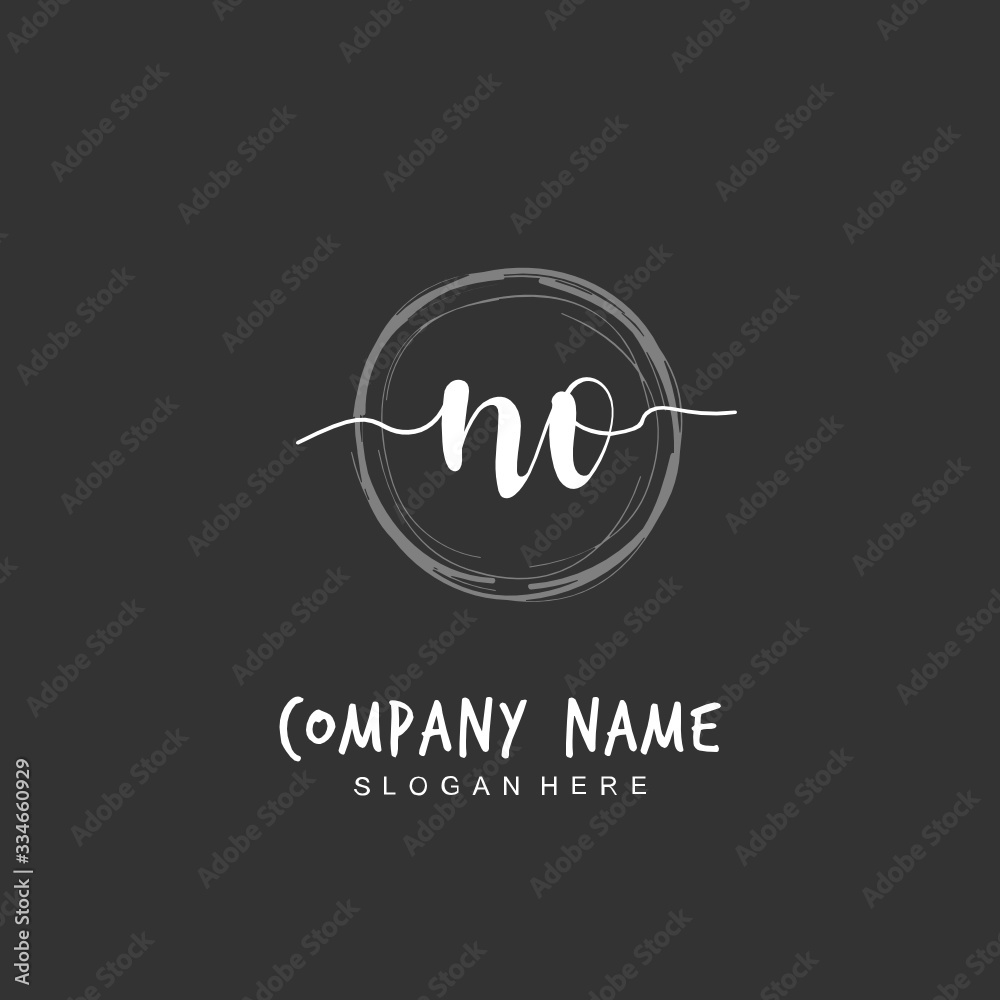 Handwritten initial letter N O NO for identity and logo. Vector logo template with handwriting and signature style. Handwritten initial letter N O NO for identity and logo. Vector logo template with handwriting and signature style.