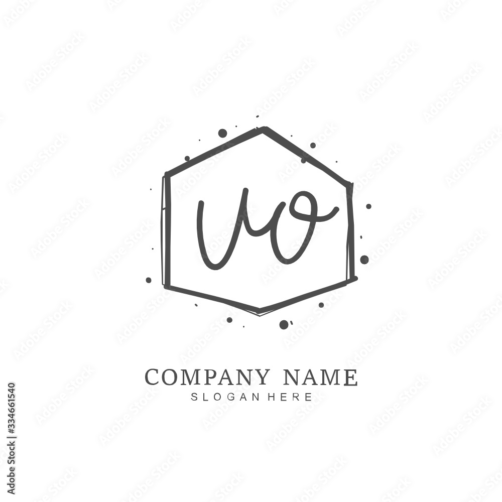 Handwritten initial letter U O UO for identity and logo. Vector logo template with handwriting and signature style. Handwritten initial letter U O UO for identity and logo. Vector logo template with handwriting and signature style.