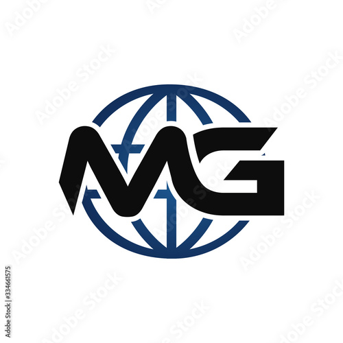 round MG logo initial M & G graphic concept branding vector icons