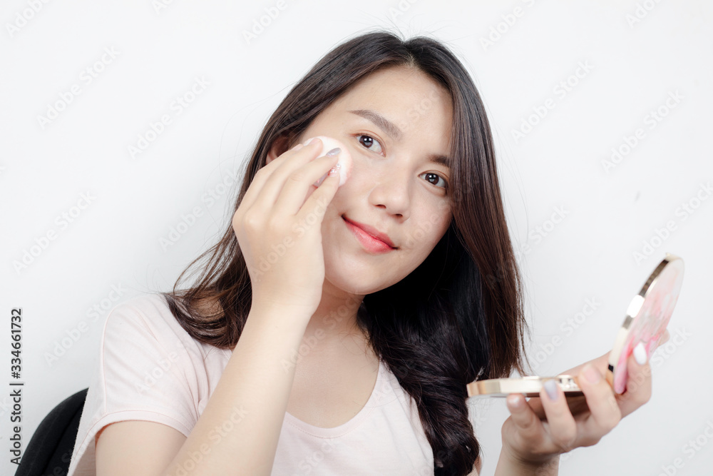 Asian women who are makeup with cosmetics. Asian women who are makeup with cosmetics.