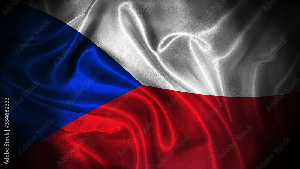 Close up waving flag of Czech . National Czech flag. Close up waving flag of Czech . National Czech flag.