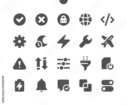 Setting Well-crafted Pixel Perfect Vector Solid Icons 30 2x Grid for Web Graphics and Apps. Simple Minimal Pictogram