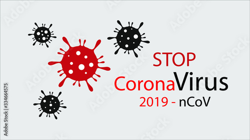 Novel Coronavirus cell icon concept,2019-nCoV bacteria vector illustration.