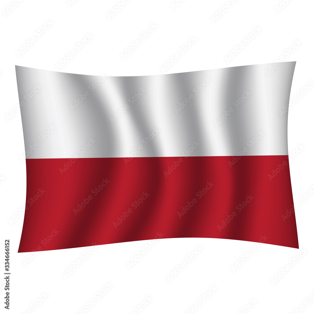 Poland flag background with cloth texture. Poland Flag vector illustration eps10. - Vector