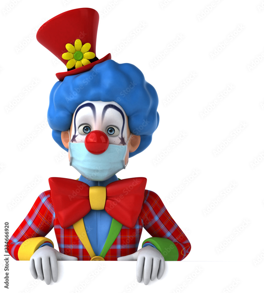 3D illustration of a cartoon character with a mask 3D illustration of a cartoon character with a mask