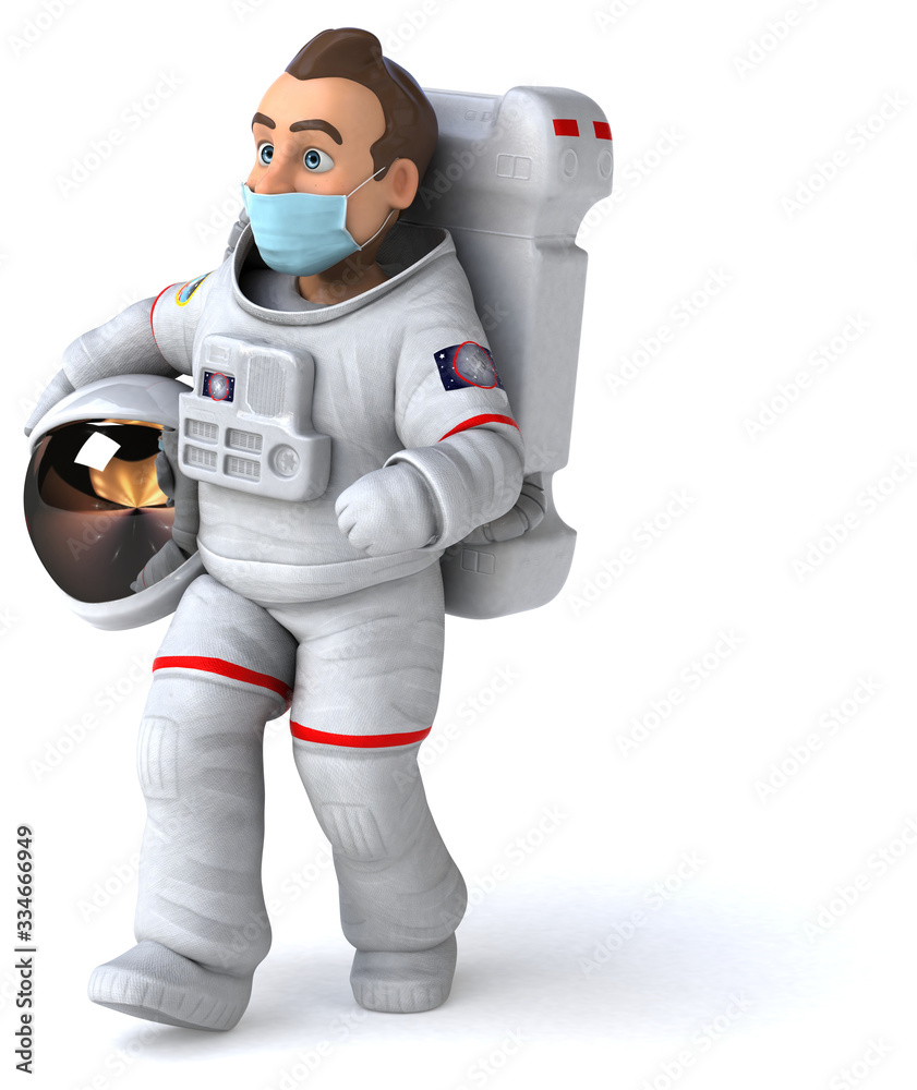 3D illustration of a cartoon character with a mask 3D illustration of a cartoon character with a mask