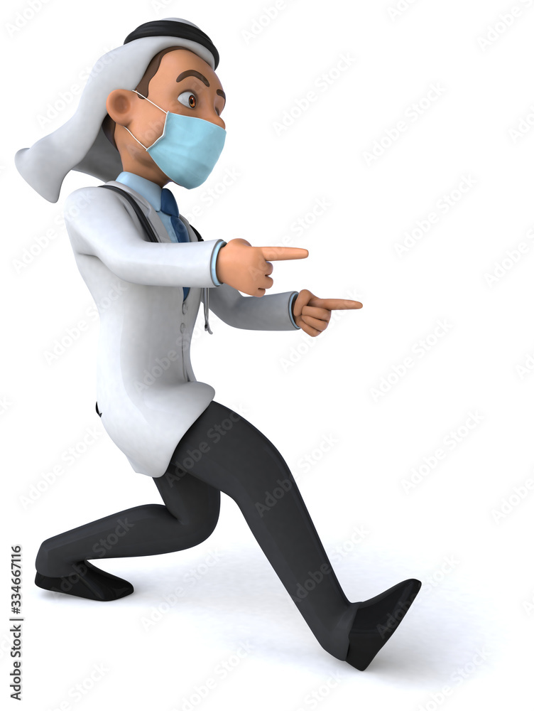 3D illustration of a cartoon character with a mask 3D illustration of a cartoon character with a mask