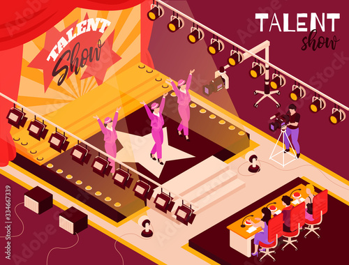 Talent Show Isometric Composition