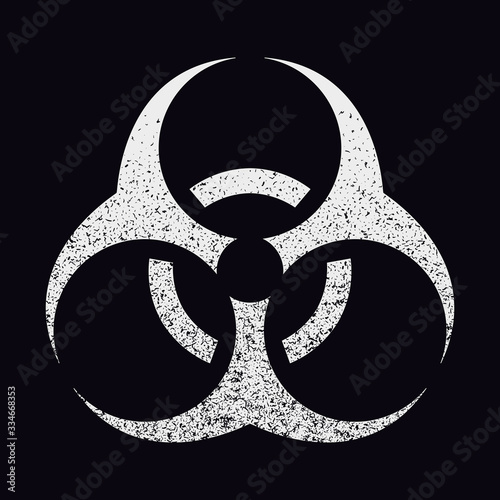 Vector chalk drawn biohazard symbol icon