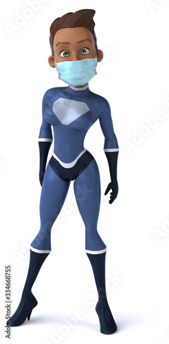 3D Illustration of a superhero with a mask