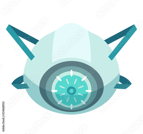 Vector simple flat resperator icon medical or industriall object, covid-19 awareness