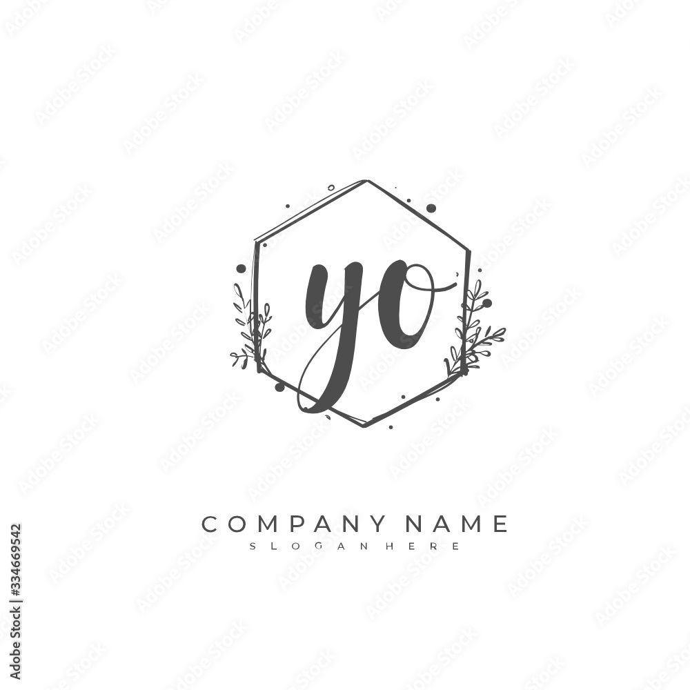 Handwritten initial letter Y O YO for identity and logo. Vector logo template with handwriting and signature style. Handwritten initial letter Y O YO for identity and logo. Vector logo template with handwriting and signature style.