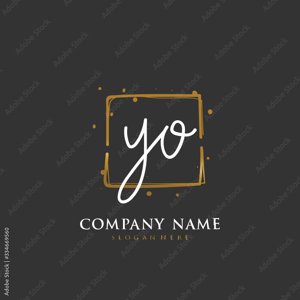 Handwritten initial letter Y O YO for identity and logo. Vector logo template with handwriting and signature style. Handwritten initial letter Y O YO for identity and logo. Vector logo template with handwriting and signature style.