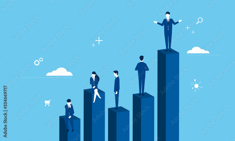 ビジネスマンとグラフのイラストイメージ Stock Vector Adobe Stock