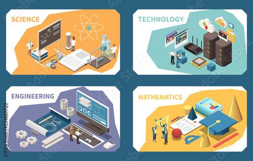 STEM Education Isometric Concept 