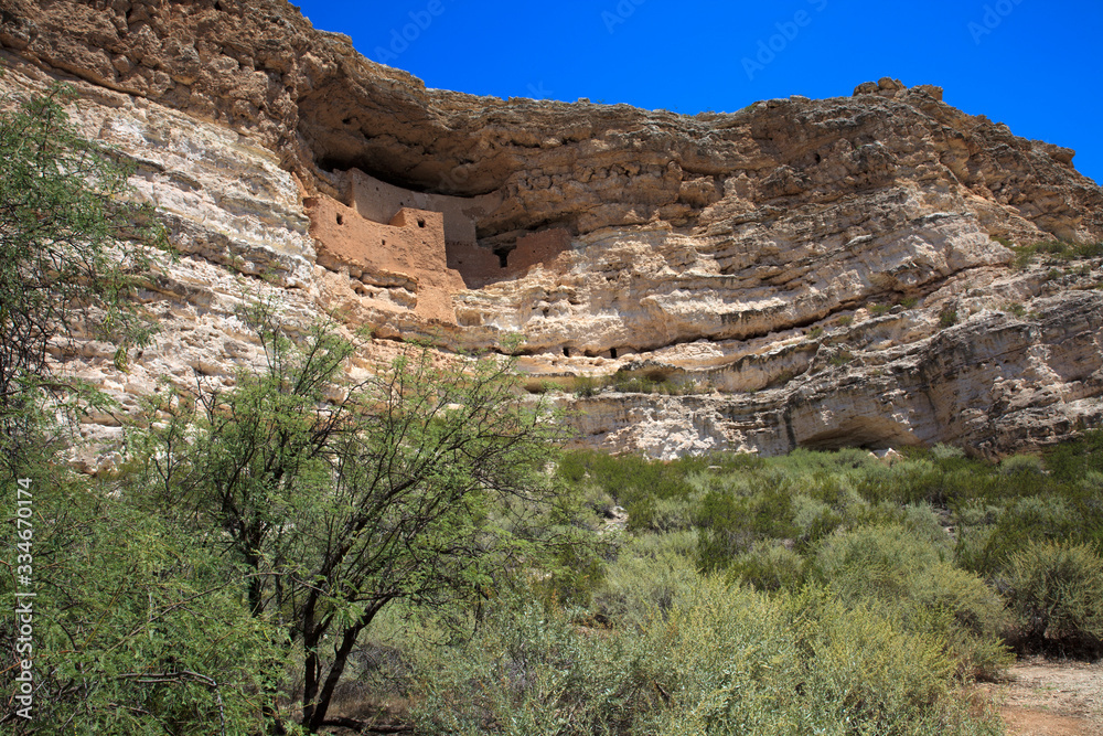 Camp Verde, Arizona / USA - August 01, 2015: Montezuma Castle park area and ruins, Arizona, USA